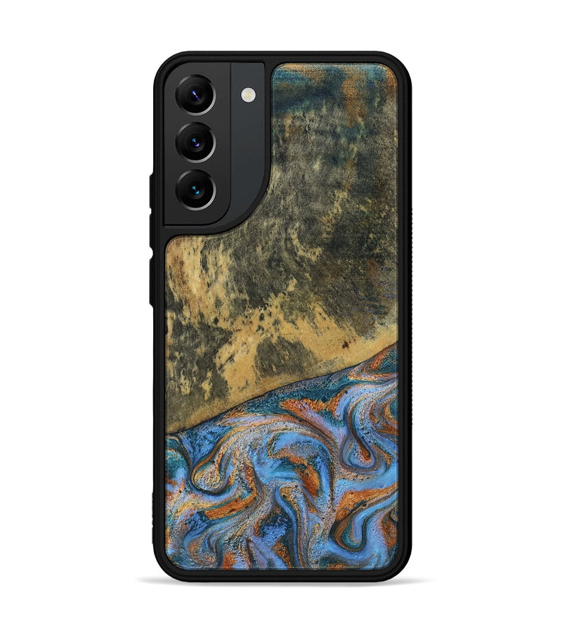 Galaxy S22 Plus Wood Phone Case - Rey (Teal & Gold, 802995)
