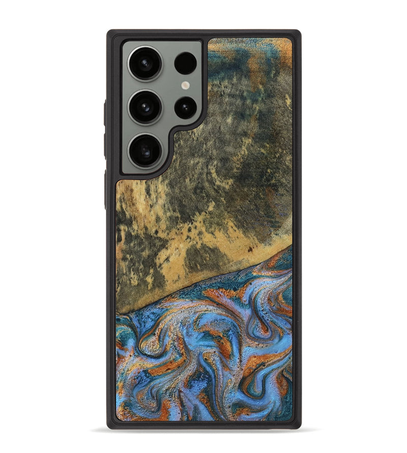 Galaxy S23 Ultra Wood Phone Case - Rey (Teal & Gold, 802995)