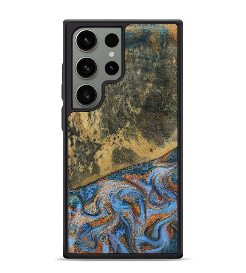 Galaxy S24 Ultra Wood Phone Case - Rey (Teal & Gold, 802995)