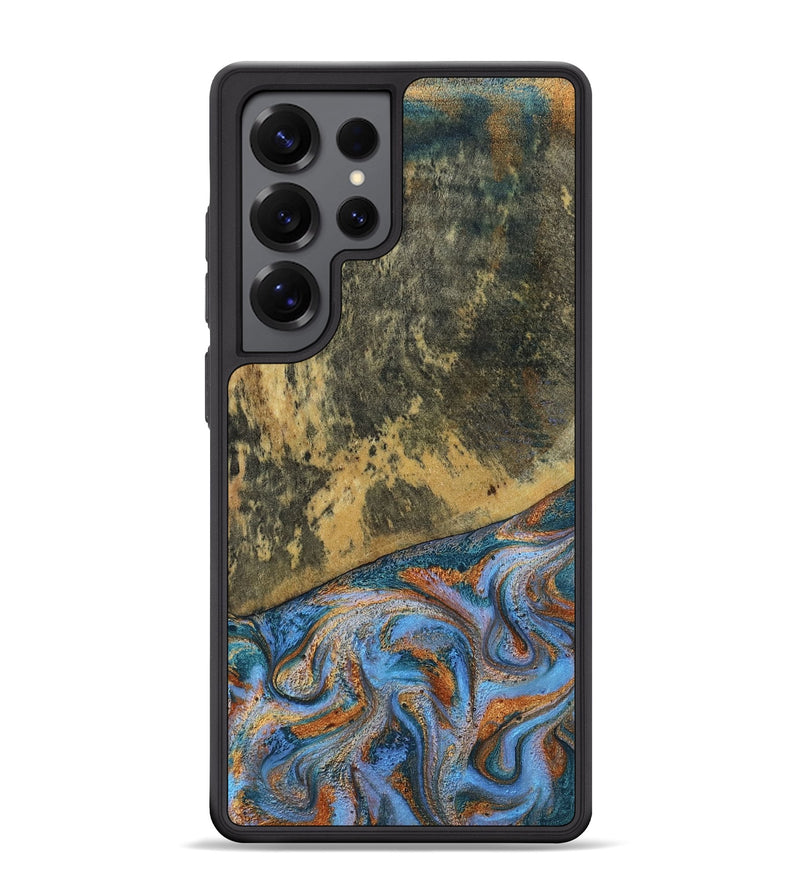 Galaxy S25 Ultra Wood Phone Case - Rey (Teal & Gold, 802995)