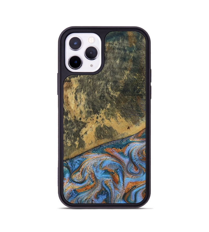 iPhone 11 Pro Wood Phone Case - Rey (Teal & Gold, 802995)