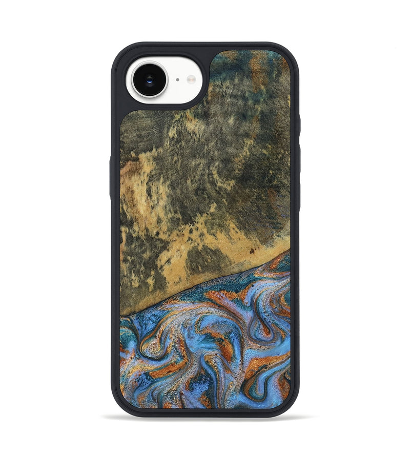 iPhone 16e Wood Phone Case - Rey (Teal & Gold, 802995)