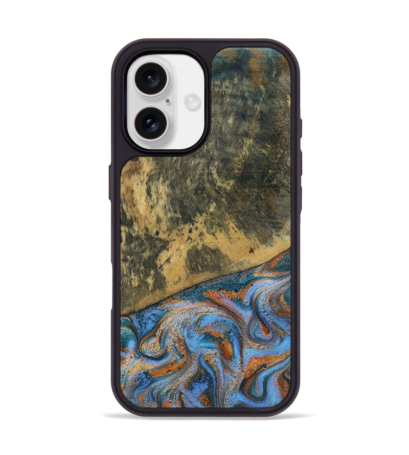 iPhone 17 Wood Phone Case - Rey (Teal & Gold, 802995)
