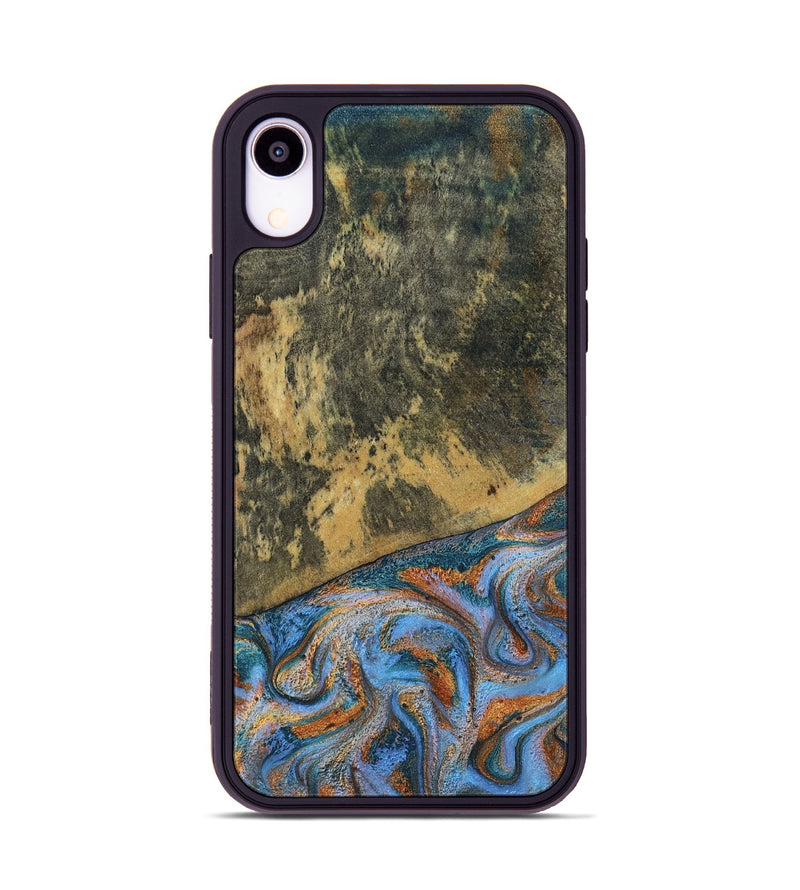 iPhone Xr Wood Phone Case - Rey (Teal & Gold, 802995)