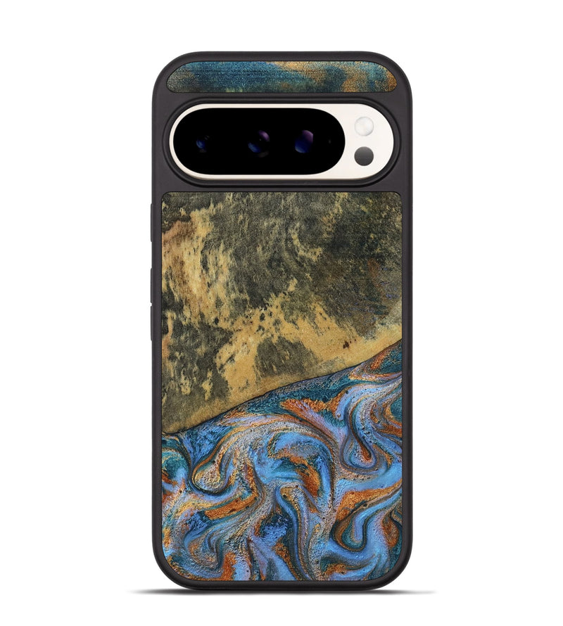 Pixel 9 Pro Wood Phone Case - Rey (Teal & Gold, 802995)
