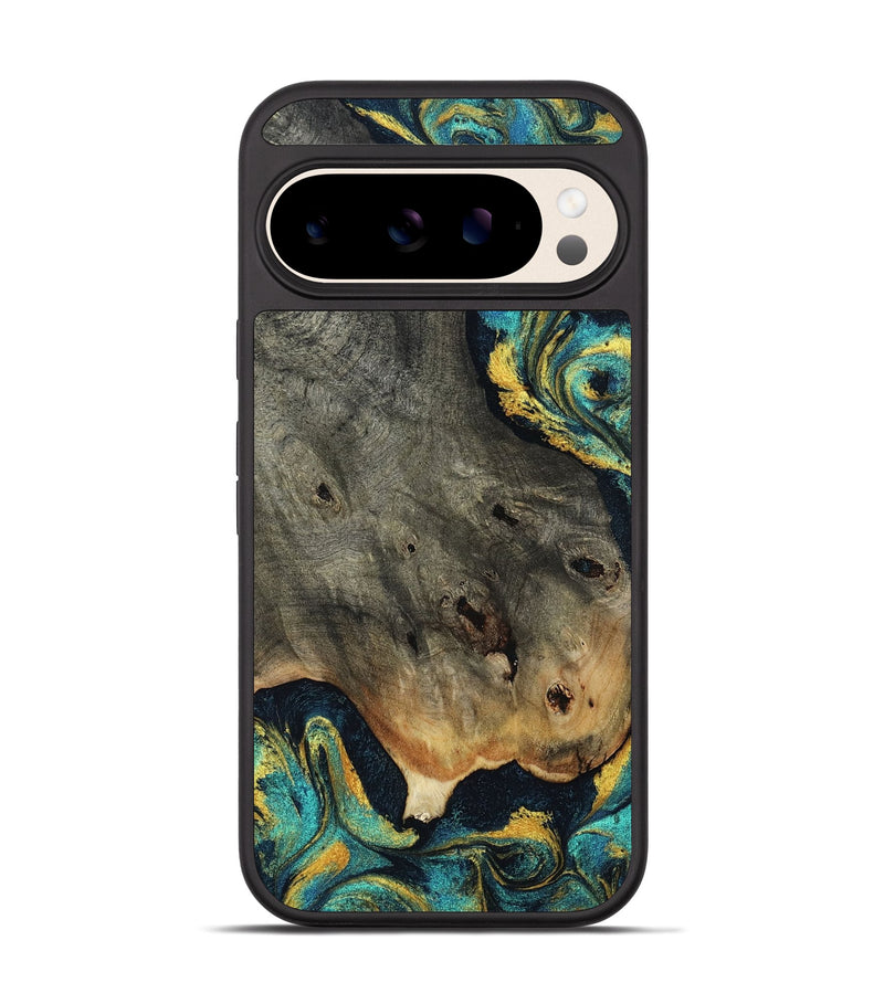 Pixel 10 Wood Phone Case - Kenneth (Teal & Gold, 802996)