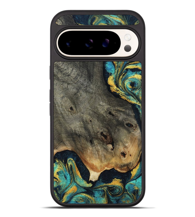 Pixel 10 Pro XL Wood Phone Case - Kenneth (Teal & Gold, 802996)