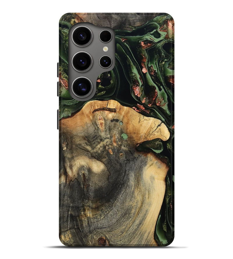 Galaxy S25 Ultra Wood Live Edge Phone Case - Rollin (Green, 803025)