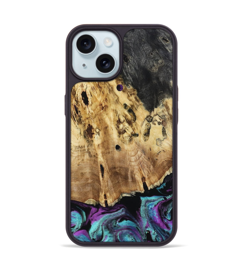 iPhone 15 Wood Phone Case - Lillian (Purple, 803180)