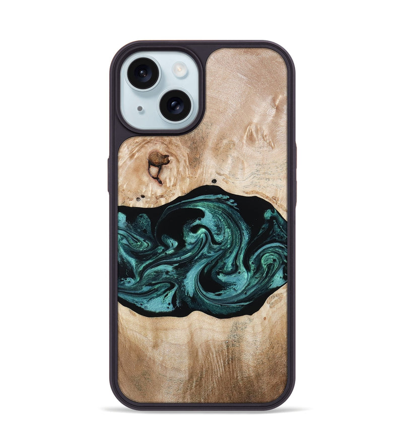 iPhone 15 Wood Phone Case - Zana (Green, 803186)