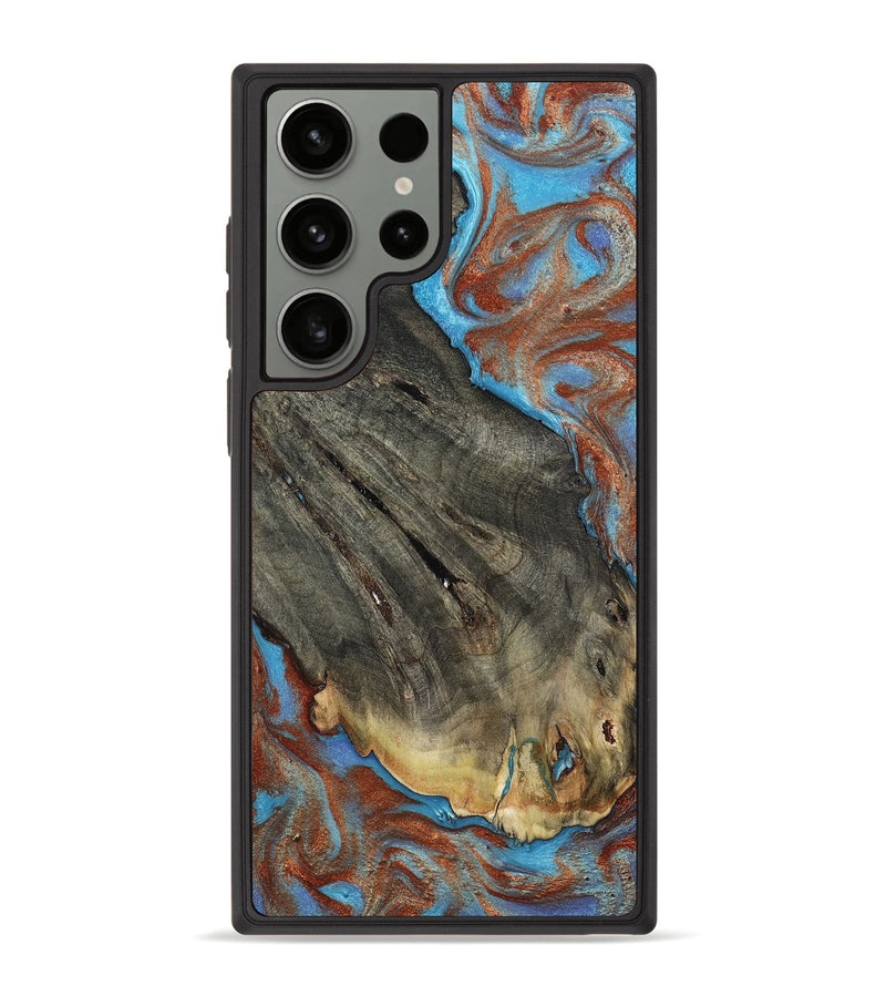 Galaxy S23 Ultra Wood Phone Case - Beckham (Teal & Gold, 803228)