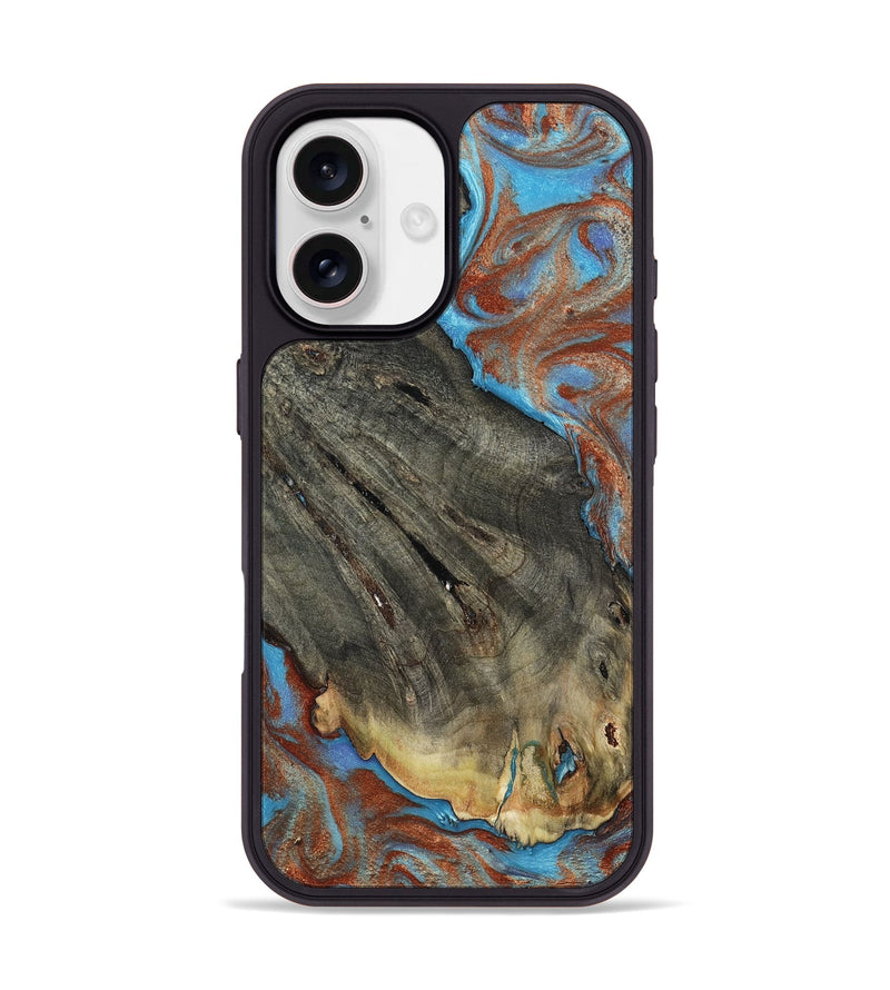 iPhone 17 Wood Phone Case - Beckham (Teal & Gold, 803228)