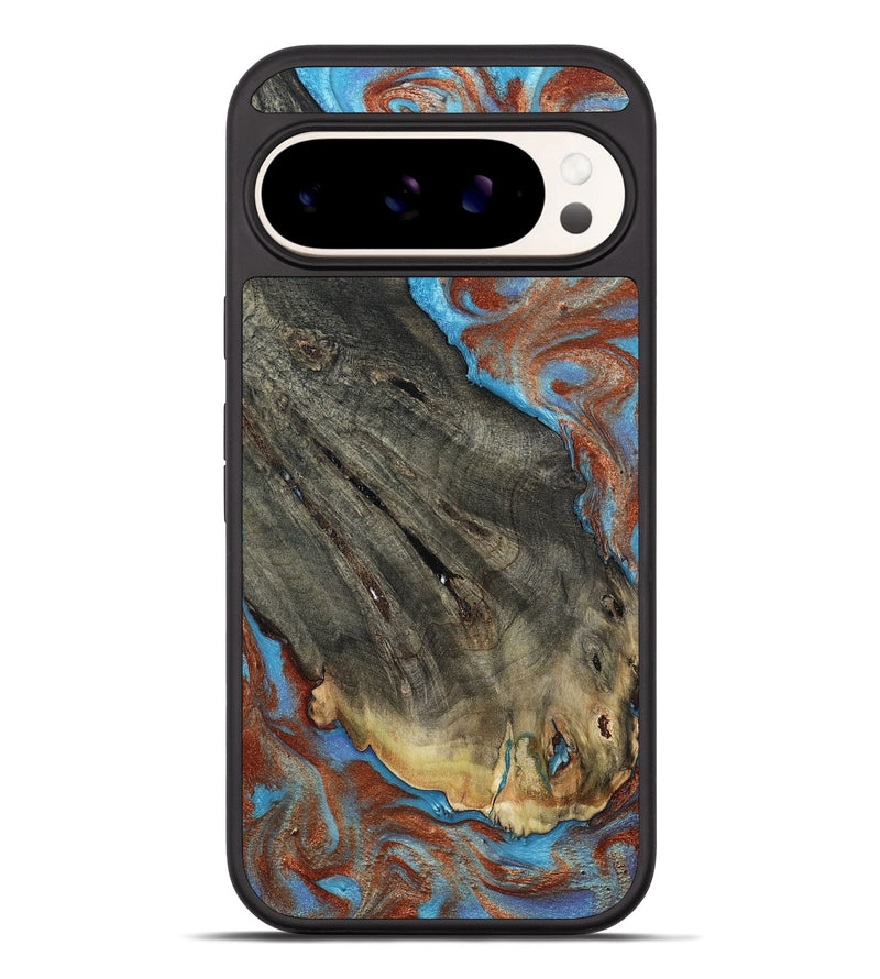Pixel 10 Pro XL Wood Phone Case - Beckham (Teal & Gold, 803228)