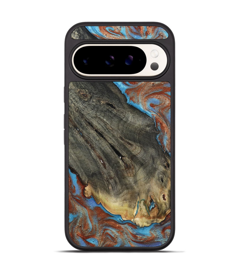 Pixel 9 Pro Wood Phone Case - Beckham (Teal & Gold, 803228)