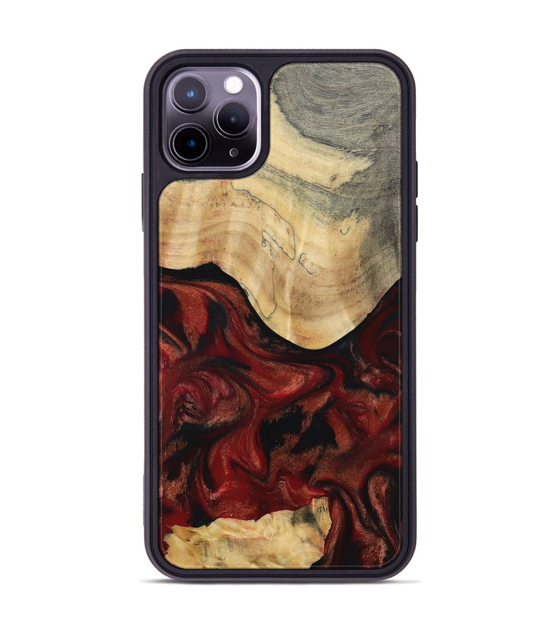 iPhone 11 Pro Max Wood Phone Case - Aryan (Red, 803232)
