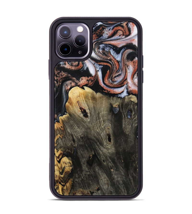 iPhone 11 Pro Max Wood Phone Case - Delaney (Black & White, 803239)