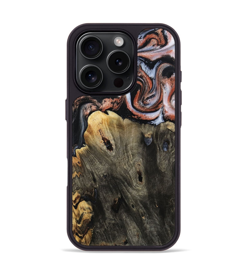 iPhone 16 Pro Wood Phone Case - Delaney (Black & White, 803239)