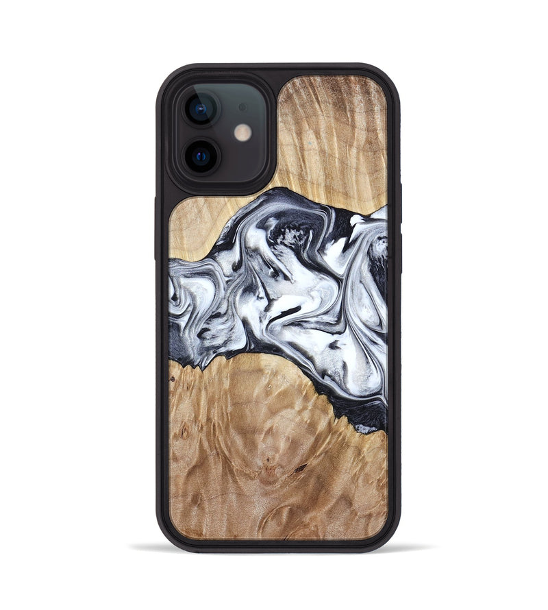 iPhone 12 Wood Phone Case - Haiden (Black & White, 803240)