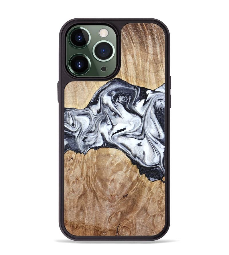 iPhone 13 Pro Max Wood Phone Case - Haiden (Black & White, 803240)