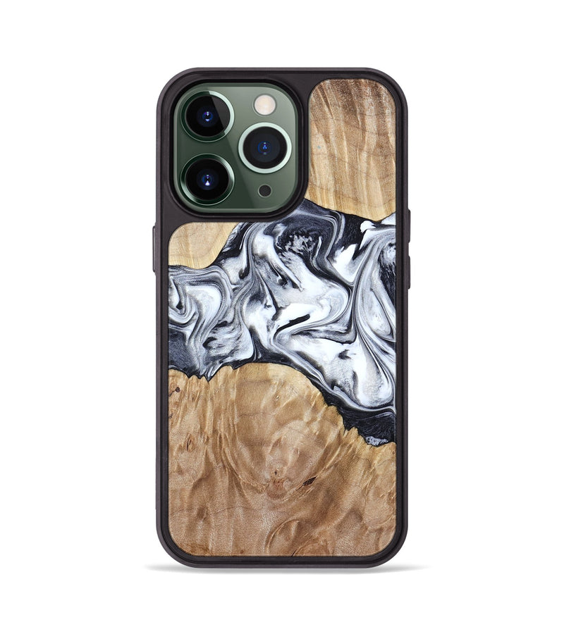 iPhone 13 Pro Wood Phone Case - Haiden (Black & White, 803240)