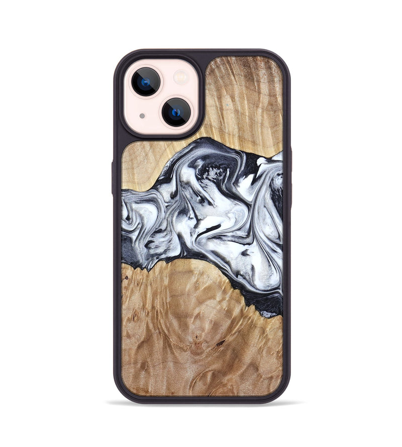 iPhone 14 Wood Phone Case - Haiden (Black & White, 803240)