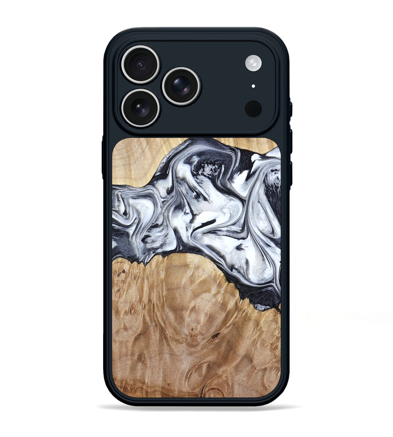 iPhone 17 Pro Max Wood Phone Case - Haiden (Black & White, 803240)