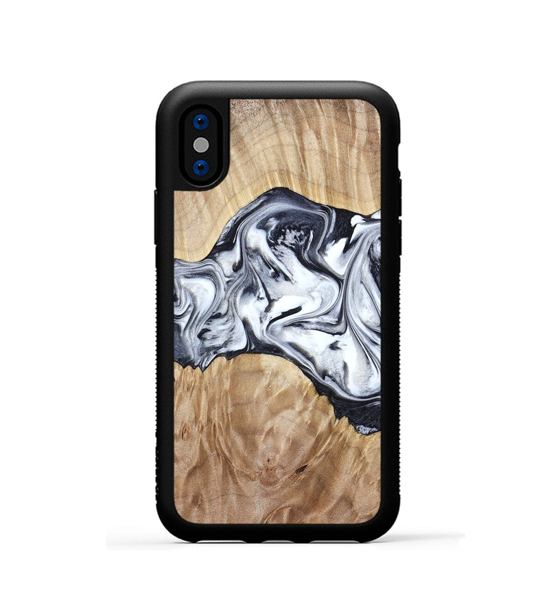 iPhone Xs Wood Phone Case - Haiden (Black & White, 803240)