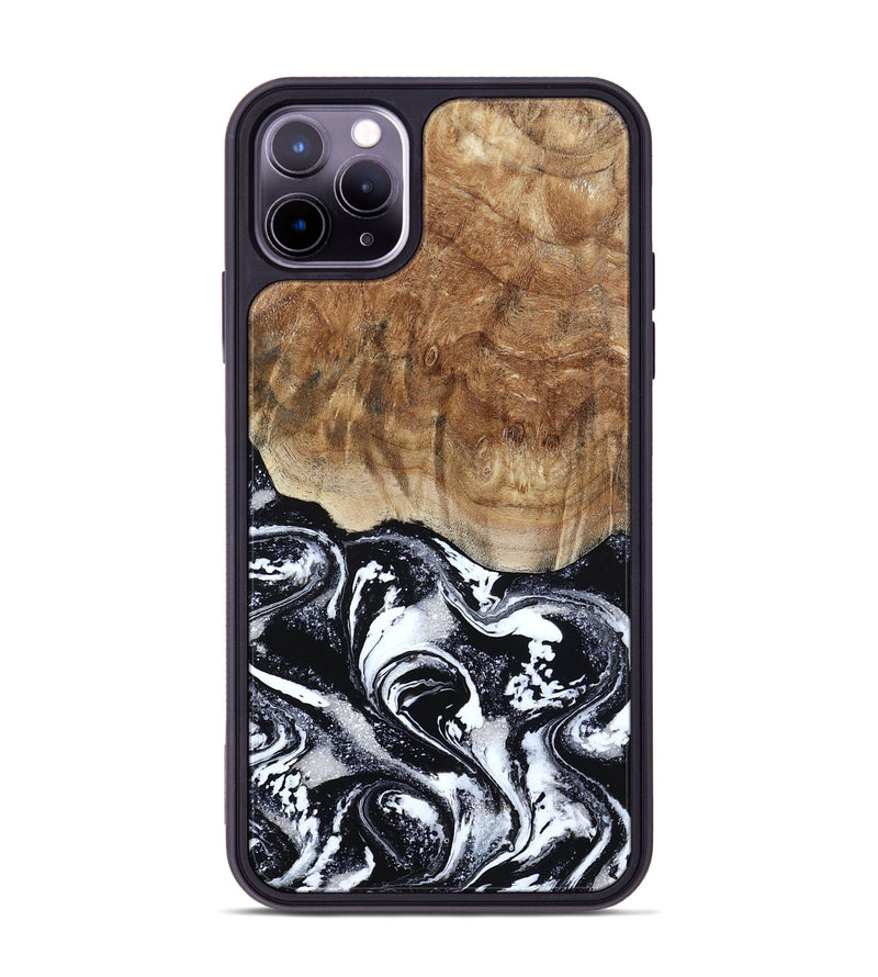iPhone 11 Pro Max Wood Phone Case - Tiara (Black & White, 803242)