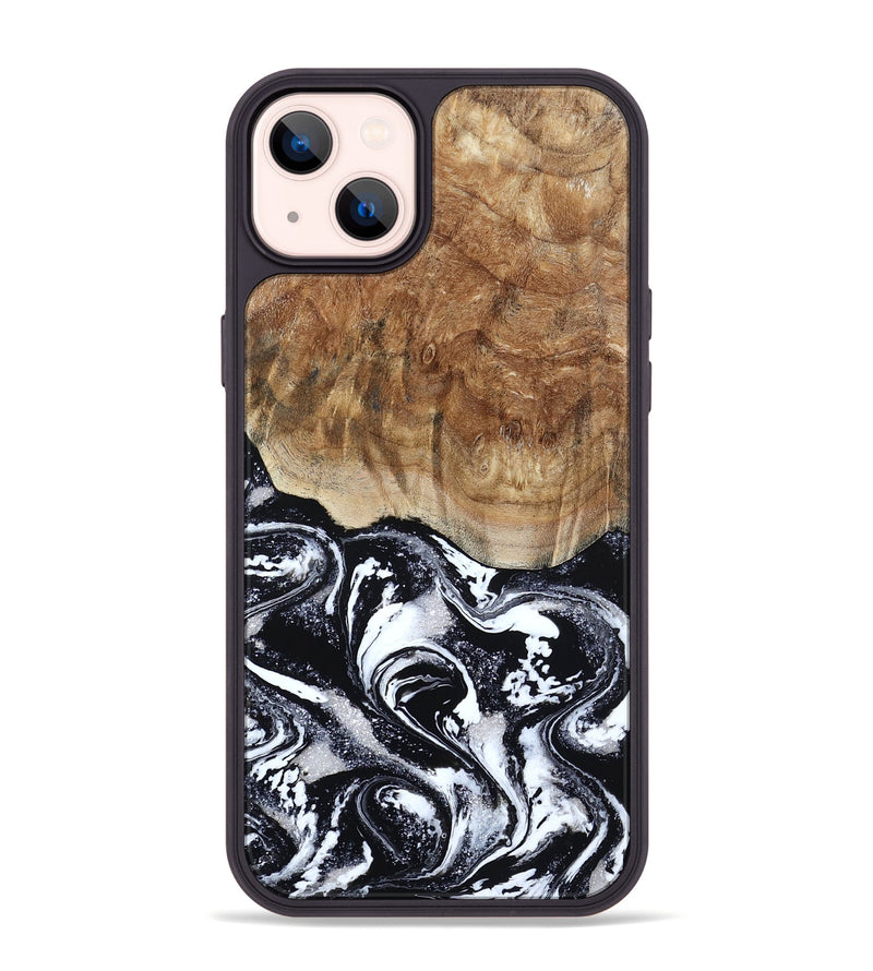 iPhone 14 Plus Wood Phone Case - Tiara (Black & White, 803242)