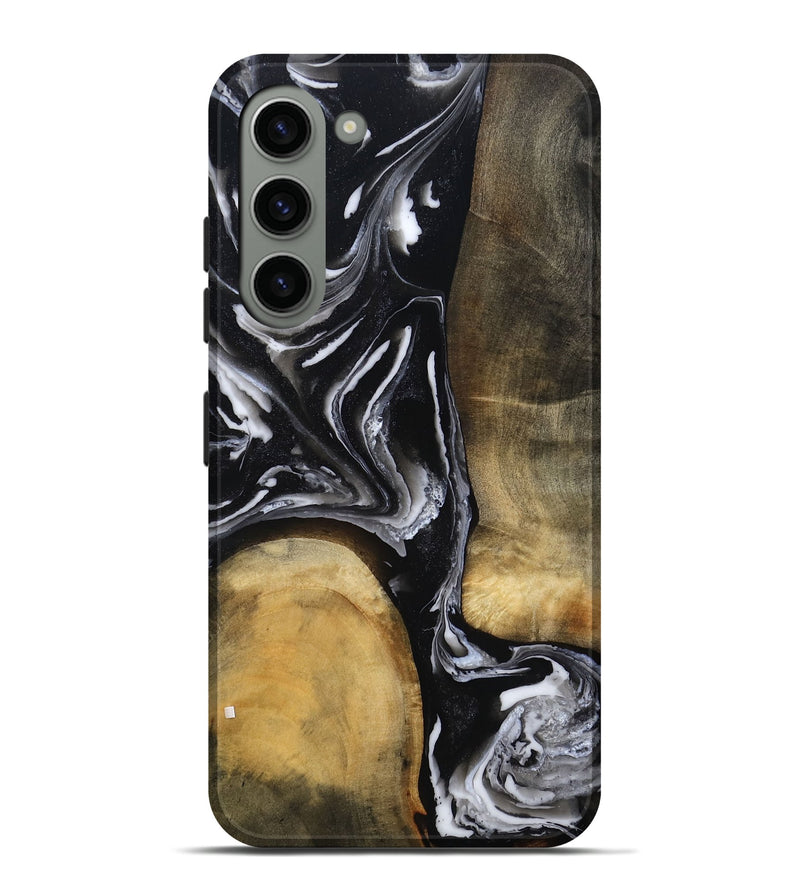 Galaxy S23 Plus Wood Live Edge Phone Case - Rayne (Black & White, 803274)