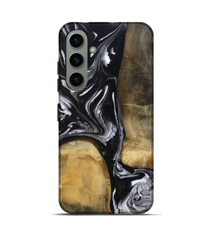 Galaxy S24 Wood Live Edge Phone Case - Rayne (Black & White, 803274)