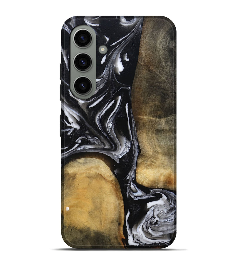Galaxy S24 Plus Wood Live Edge Phone Case - Rayne (Black & White, 803274)