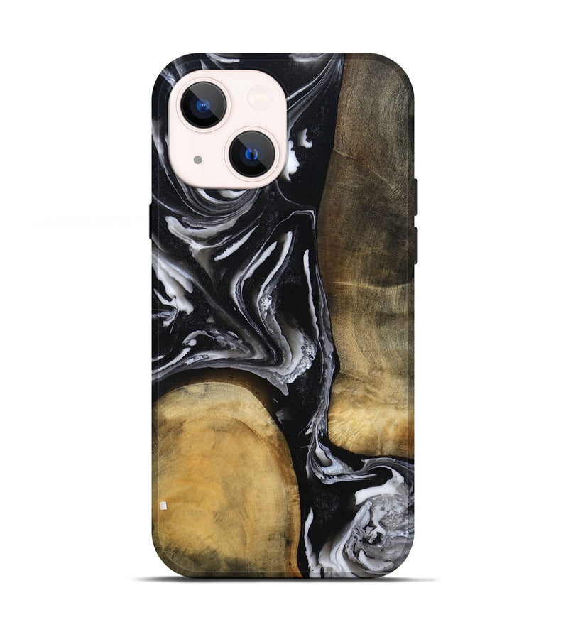iPhone 13 Wood Live Edge Phone Case - Rayne (Black & White, 803274)