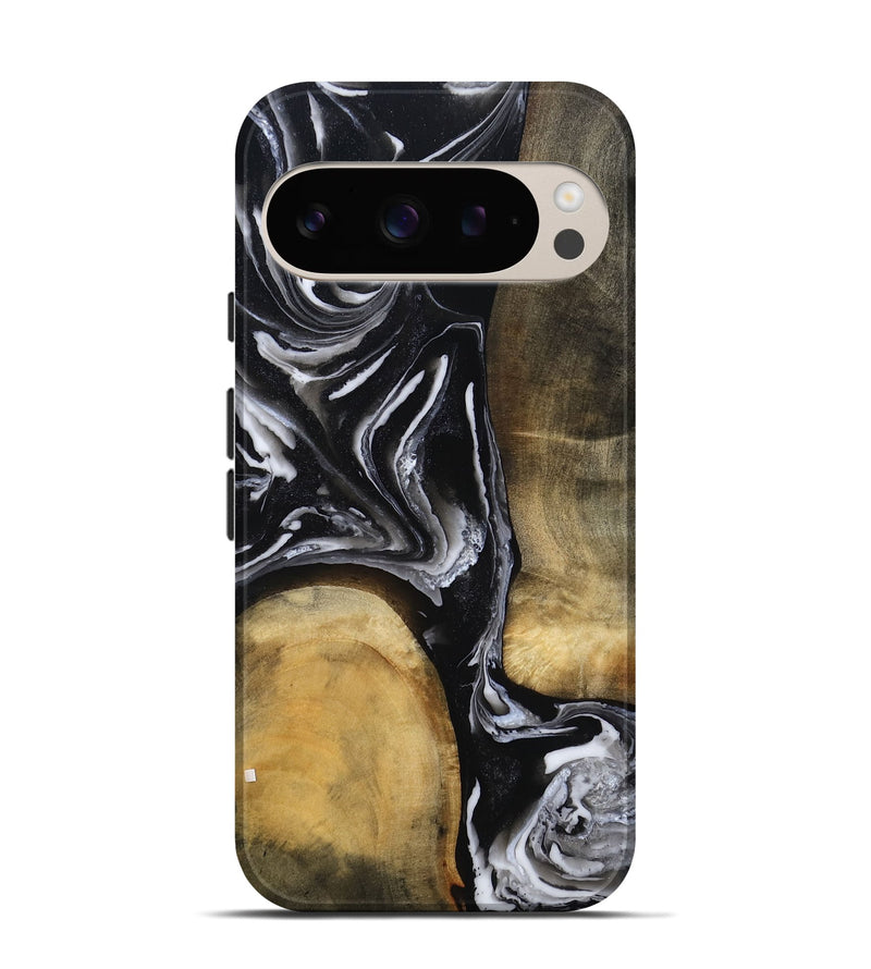 Pixel 9 Wood Live Edge Phone Case - Rayne (Black & White, 803274)