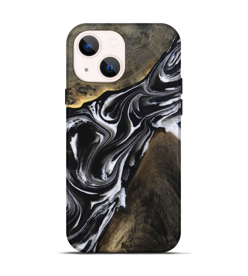 iPhone 13 Wood Live Edge Phone Case - Ares (Black & White, 803297)