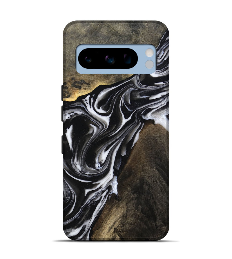 Pixel 8 Pro Wood Live Edge Phone Case - Ares (Black & White, 803297)