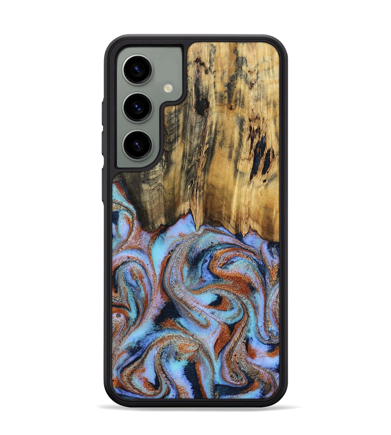 Galaxy S24 Plus Wood Phone Case - Sandy (Teal & Gold, 803393)