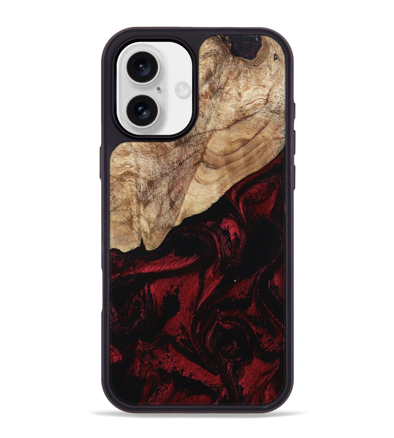 iPhone 16 Plus Wood Phone Case - Jovan (Red, 803406)