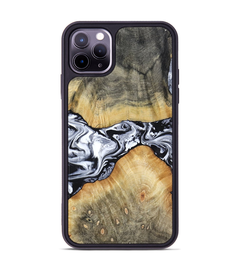 iPhone 11 Pro Max Wood Phone Case - Nash (Black & White, 803410)