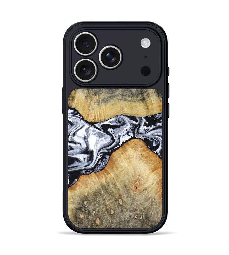 iPhone 17 Pro Wood Phone Case - Nash (Black & White, 803410)