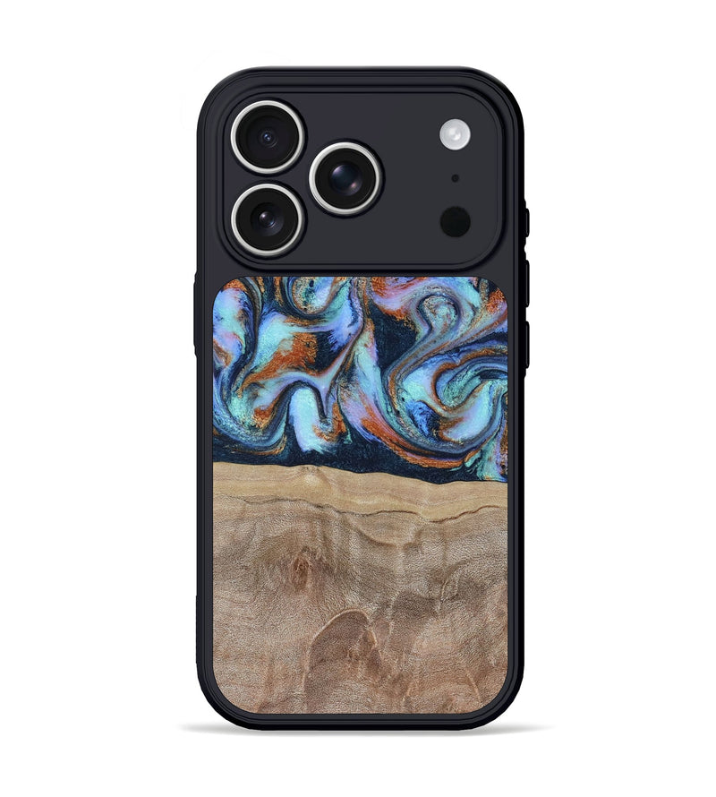 iPhone 17 Pro Wood Phone Case - Kahlani (Teal & Gold, 803507)