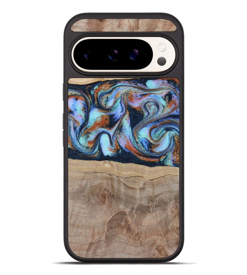 Pixel 10 Pro XL Wood Phone Case - Kahlani (Teal & Gold, 803507)