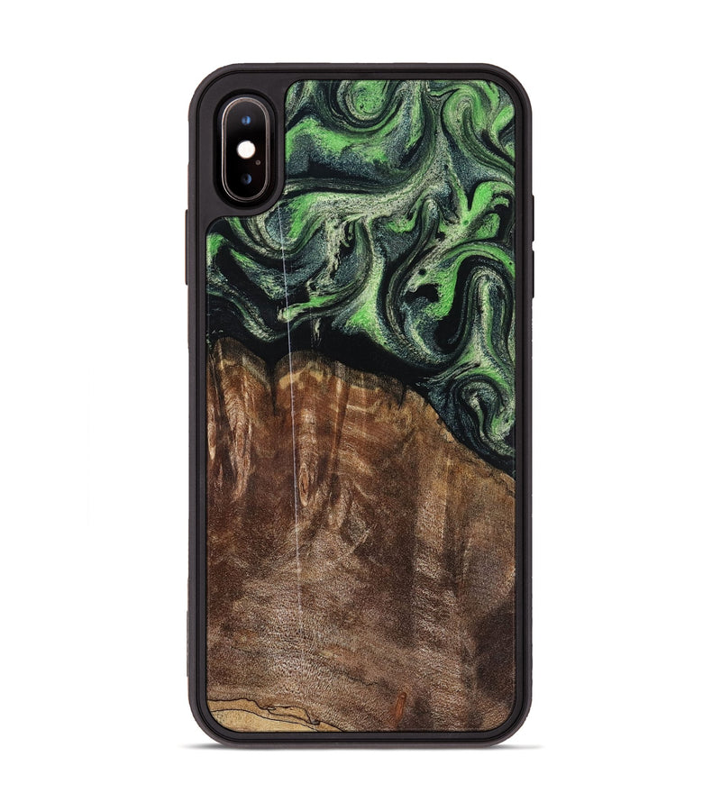 iPhone Xs Max Wood Phone Case - Emilie (Green, 803514)
