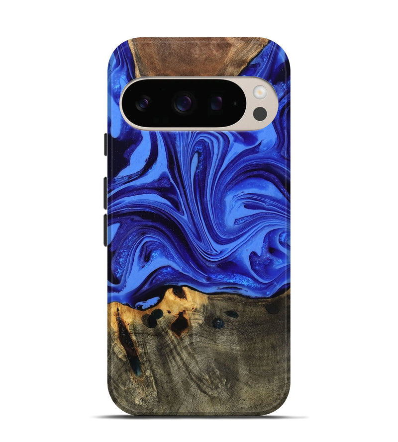 Pixel 10 Wood Live Edge Phone Case - Yetta (Blue, 803535)