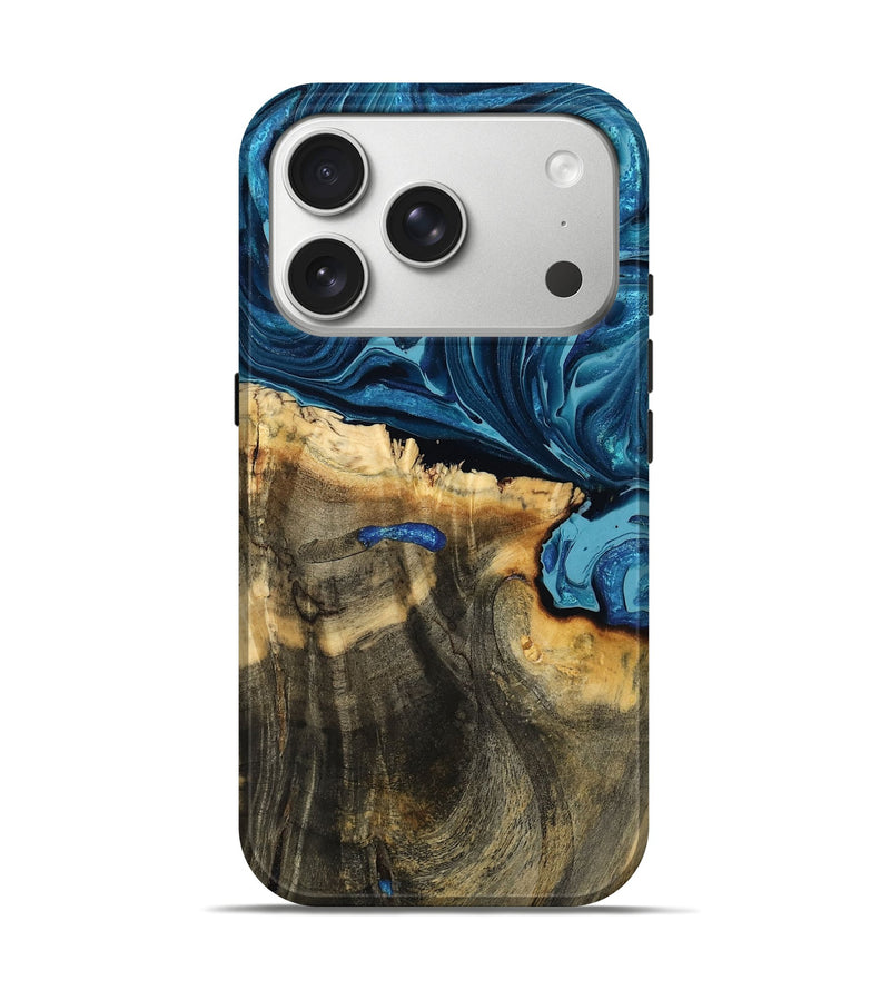 iPhone 17 Pro Wood Live Edge Phone Case - Bulah (Blue, 803557)