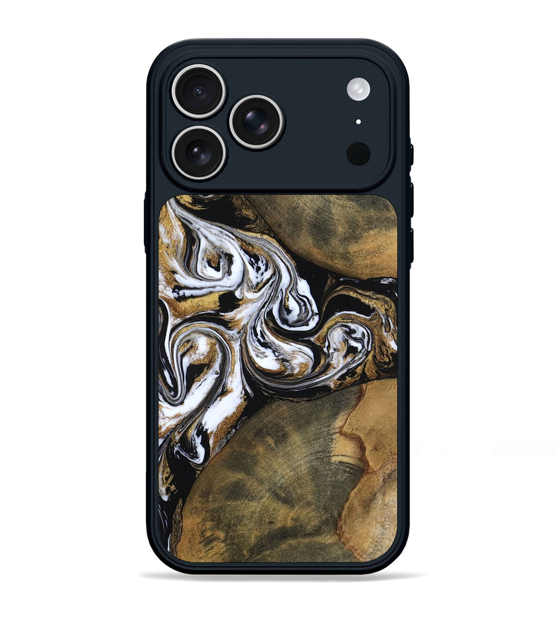 iPhone 17 Pro Max Wood Phone Case - Breana (Black & White, 803650)