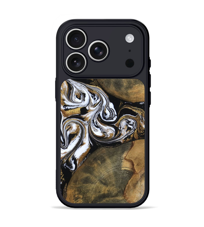 iPhone 17 Pro Wood Phone Case - Breana (Black & White, 803650)