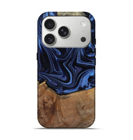 iPhone 17 Pro Wood Live Edge Phone Case - Suzan (Blue, 803654)