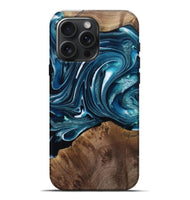 iPhone 16 Pro Max Wood Live Edge Phone Case - Avianna (Blue, 803655)