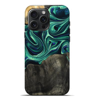 iPhone 16 Pro Max Wood Live Edge Phone Case - Kennedy (Green, 803657)